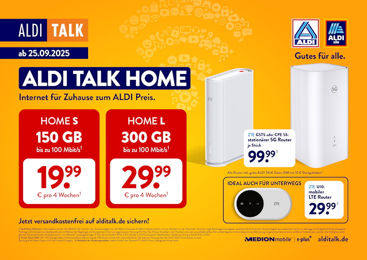 Aldi Talk Home Angebot (Bild: Aldi) Aldi Talk Home
