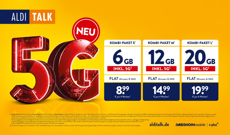 Aldi Talk Tarife mit 5G