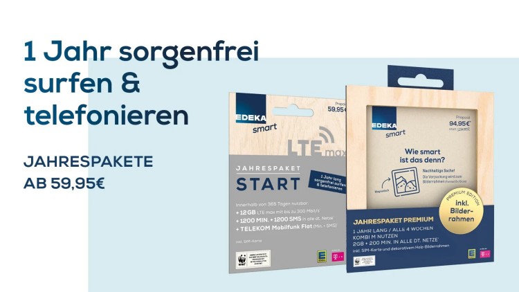 Prepaid-Jahrespakete bei EDEKA Smart (Bild: EDEKA)