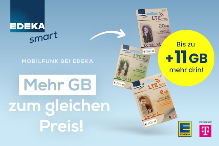 EDEKA Smart: Bis zu 11 GB mehr Datenvolumen in Kombi-Tarifen