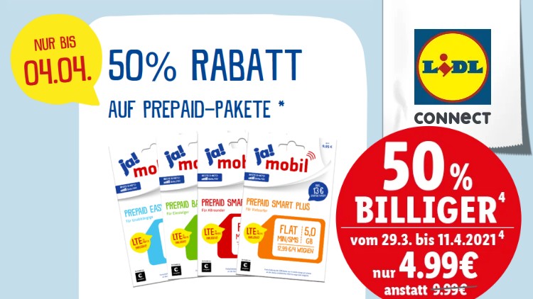 Starter-Sets bei ja! Mobil und Lidl Connect 50 Prozent günstiger