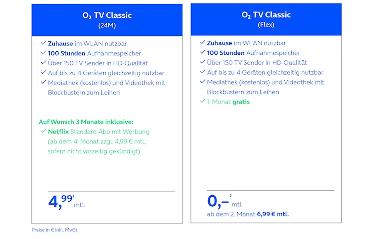 O2 TV Classic Pakete (ab 06.05.2026)