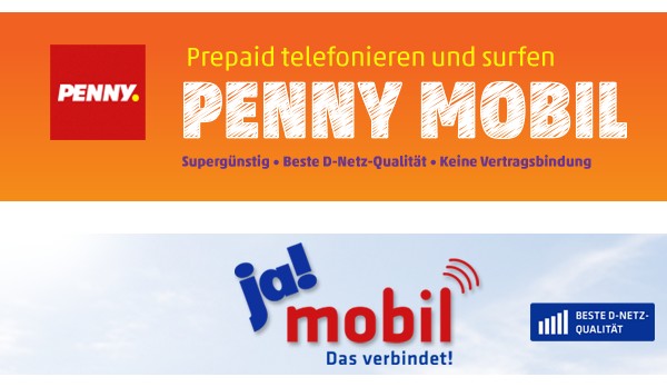 Penny Mobil und ja! mobil (Screenshots: pennymobil.de und jamobil.de) Penny Mobil und ja! mobil Logos