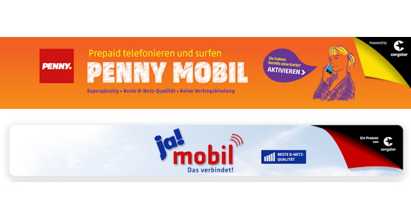 Penny Mobil und ja! mobil Logos Penny Mobil und ja! mobil Logos