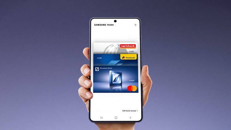 Samsung Wallet mit Karte von Deutsche Bank