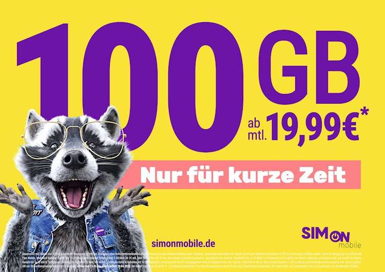 SIMon mobile 100 GB-Tarif