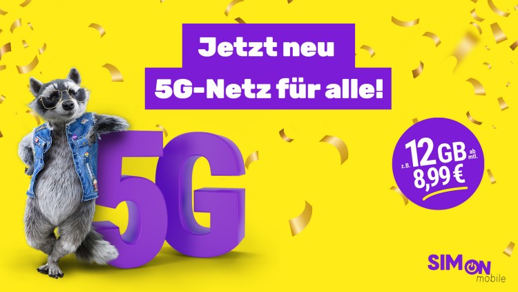 SIMon mobile schaltet 5G Netz für Kunden frei