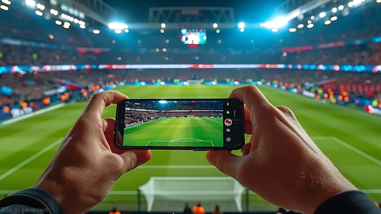 Smartphone im Fußballstadion
