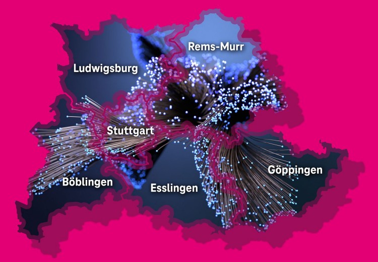 Telekom: Glasfaser-Ausbau in der Gigabit Region Stuttgart
