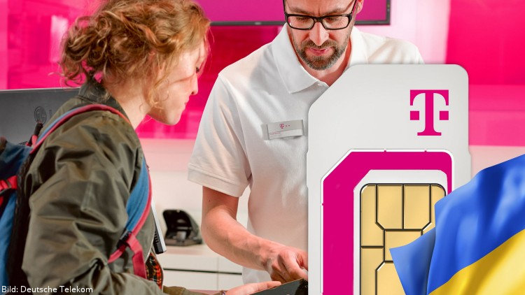 Kostenlose SIM-Karten für Geflüchtete aus der Ukraine auch in den Telekom-Shops (Bild: Deutsche Telekom) Kostenlose SIM-Karten für Geflüchtete aus der Ukraine auch in den Telekom-Shops